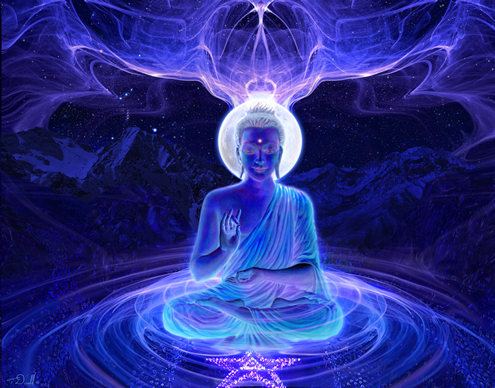 El Sr. Buddha sobre el Valle de Wesak durante el Plenilunio de Tauro